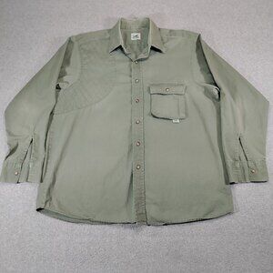 Duxbak Hunting Shooting Shirt Olive Green Quilted Shoulder Button Up No Tag XXL*